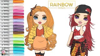 Rainbow high coloring book pages ruby anderson and poppy rowan