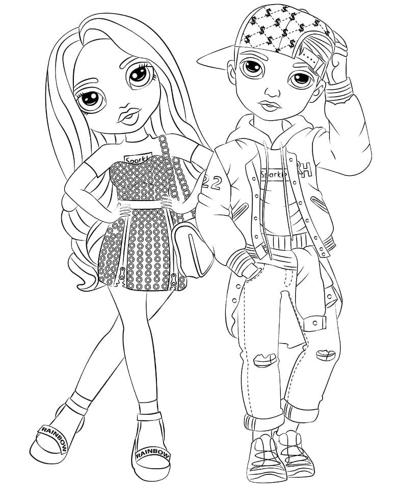 Rainbow high coloring pages