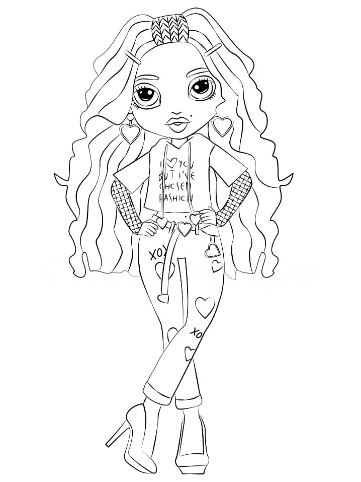 Rainbow high coloring pages printable for free download