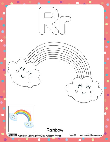 R is for rainbow coloring page free printable coloring pages