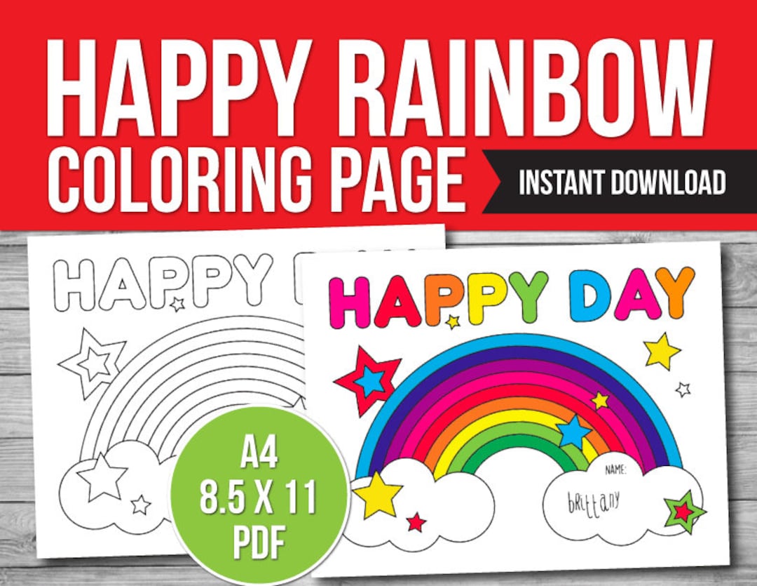 Rainbow coloring pages kids printable coloring sheet rainbow coloring page kids activity