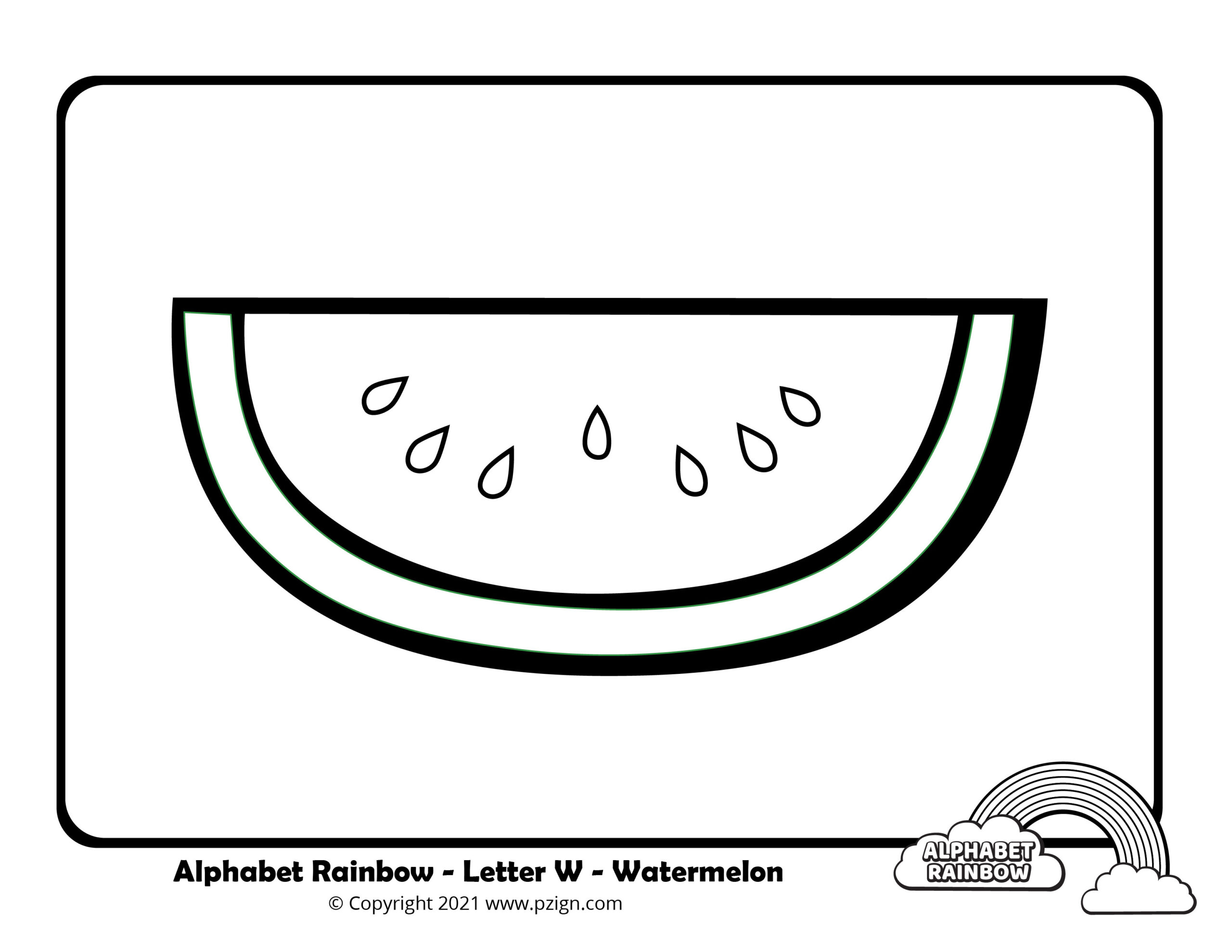 Alphabet rainbow â letter w coloring pages