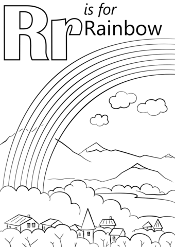 Letter r is for rainbow coloring page free printable coloring pages