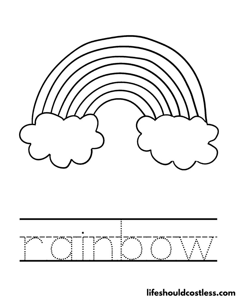 Rainbow coloring pages free printable pdf templates