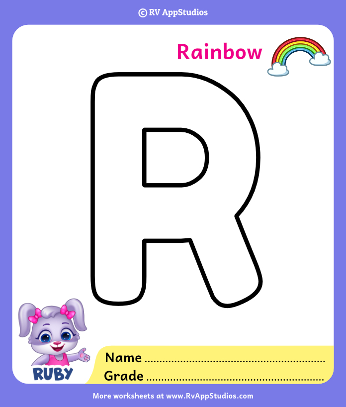 Letter r coloring pages