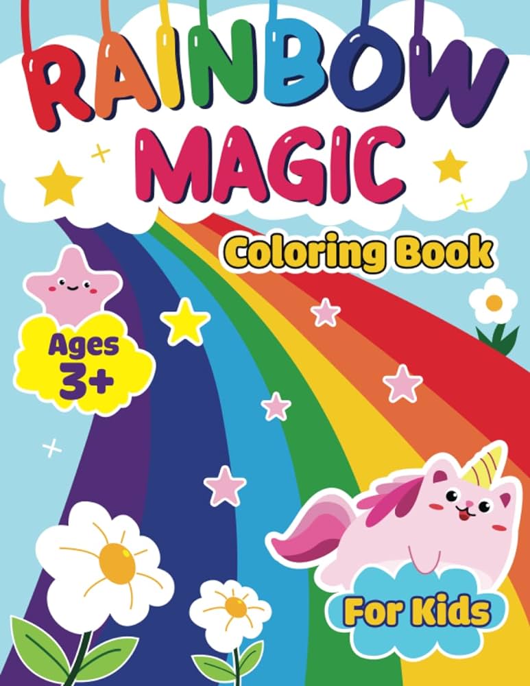 Rainbow magic coloring book for kids ages big simple and easy rainbow coloring pages for kids girls and toddlers kids coloring activity books painting books vivian books