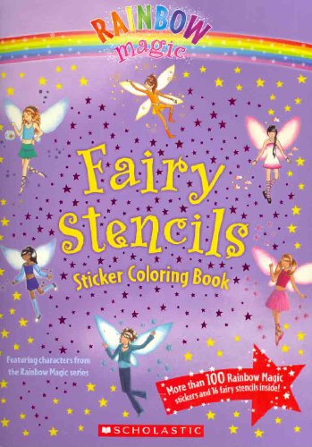 Fairy stencils sticker loring book rainbow magic