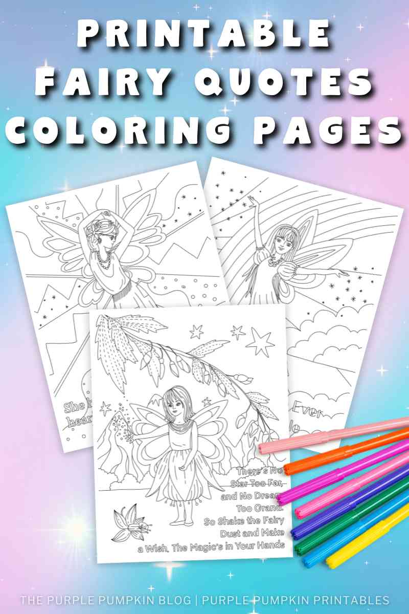 Printable fairy quotes coloring pages