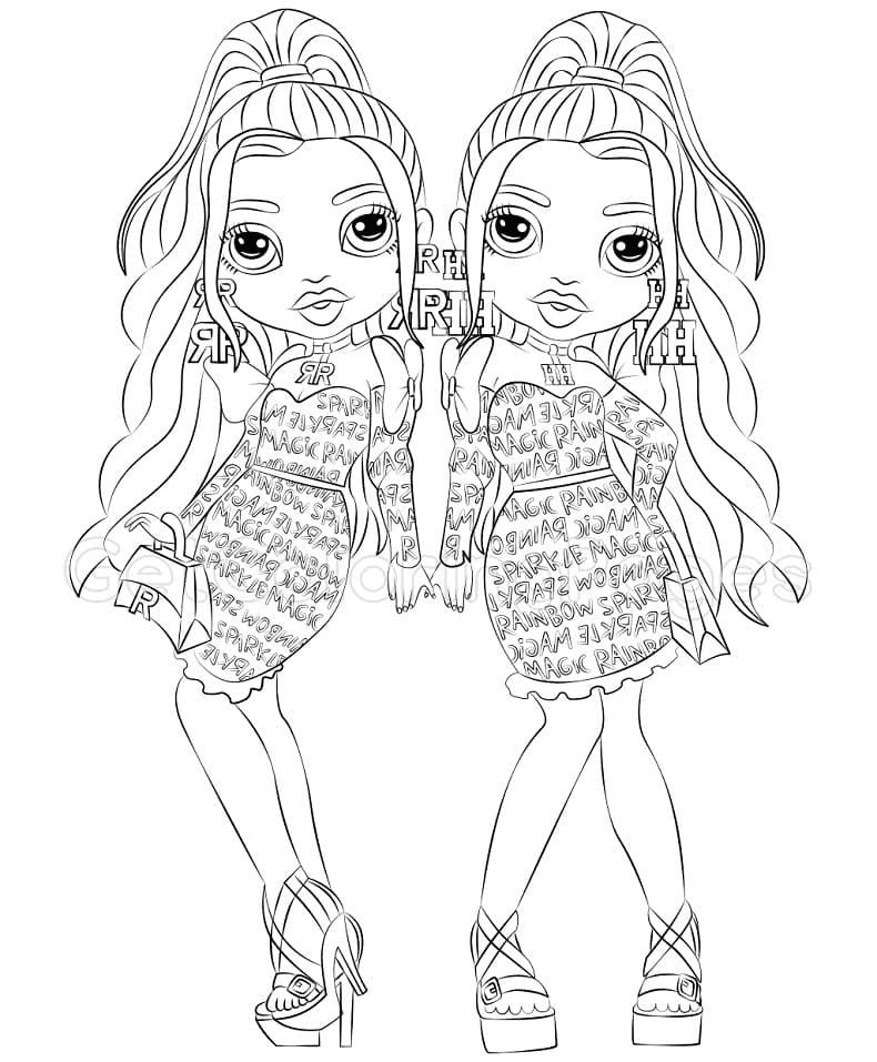 Rainbow high coloring pages printable for free download