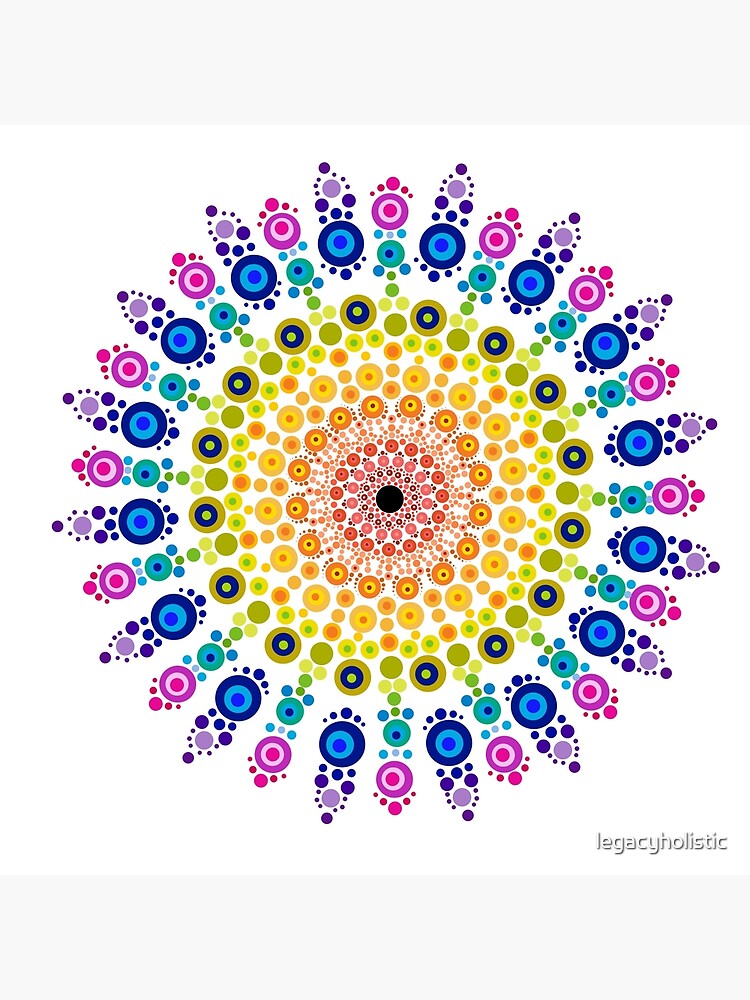 Rainbow dot art mandala art print art board print for sale by legacyholistic