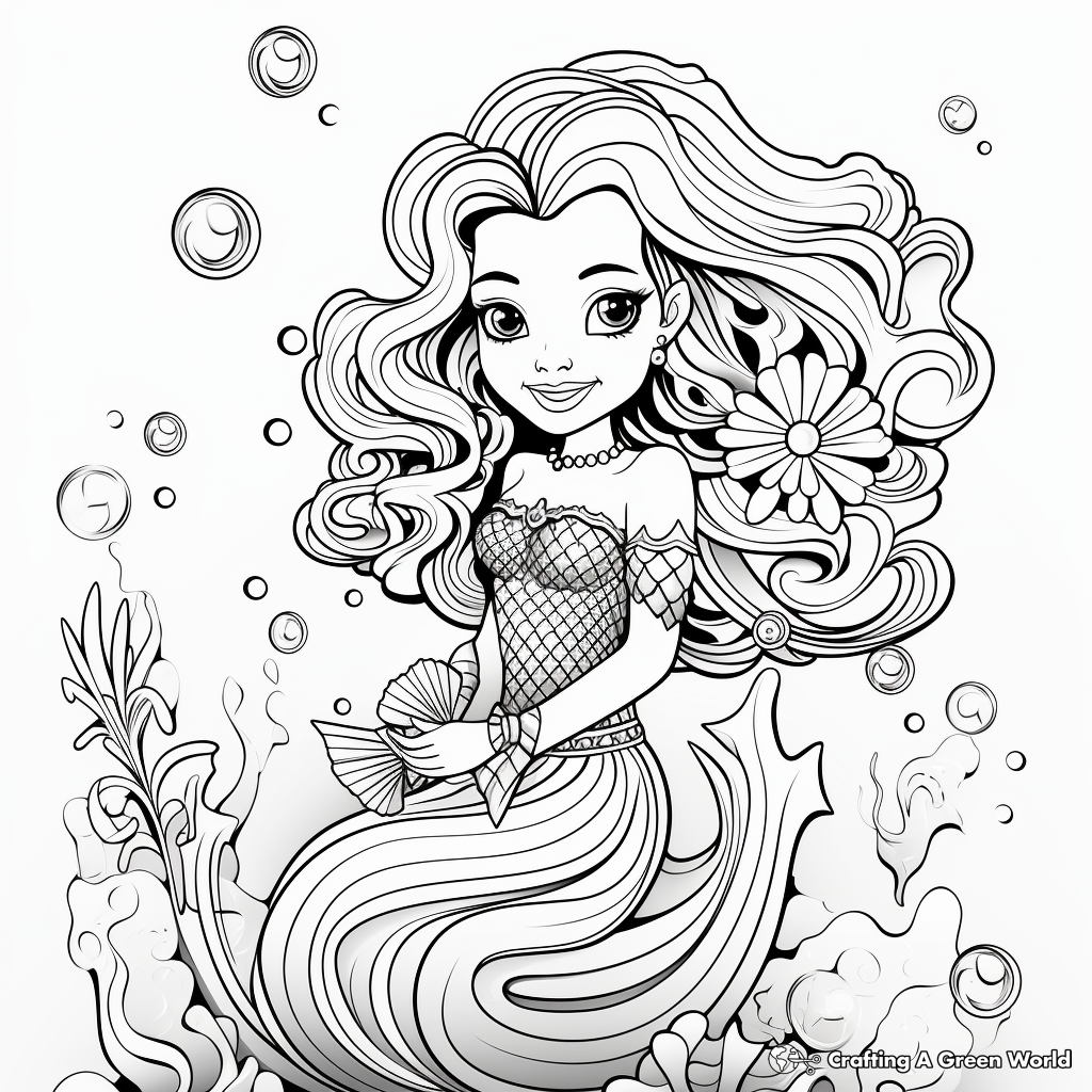 Unicorn mermaid coloring pages