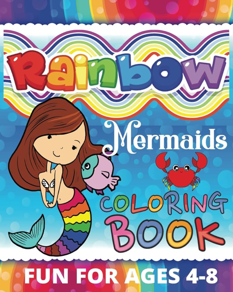 Rainbow mermaids coloring book adorable mermaid coloring book for kids ages