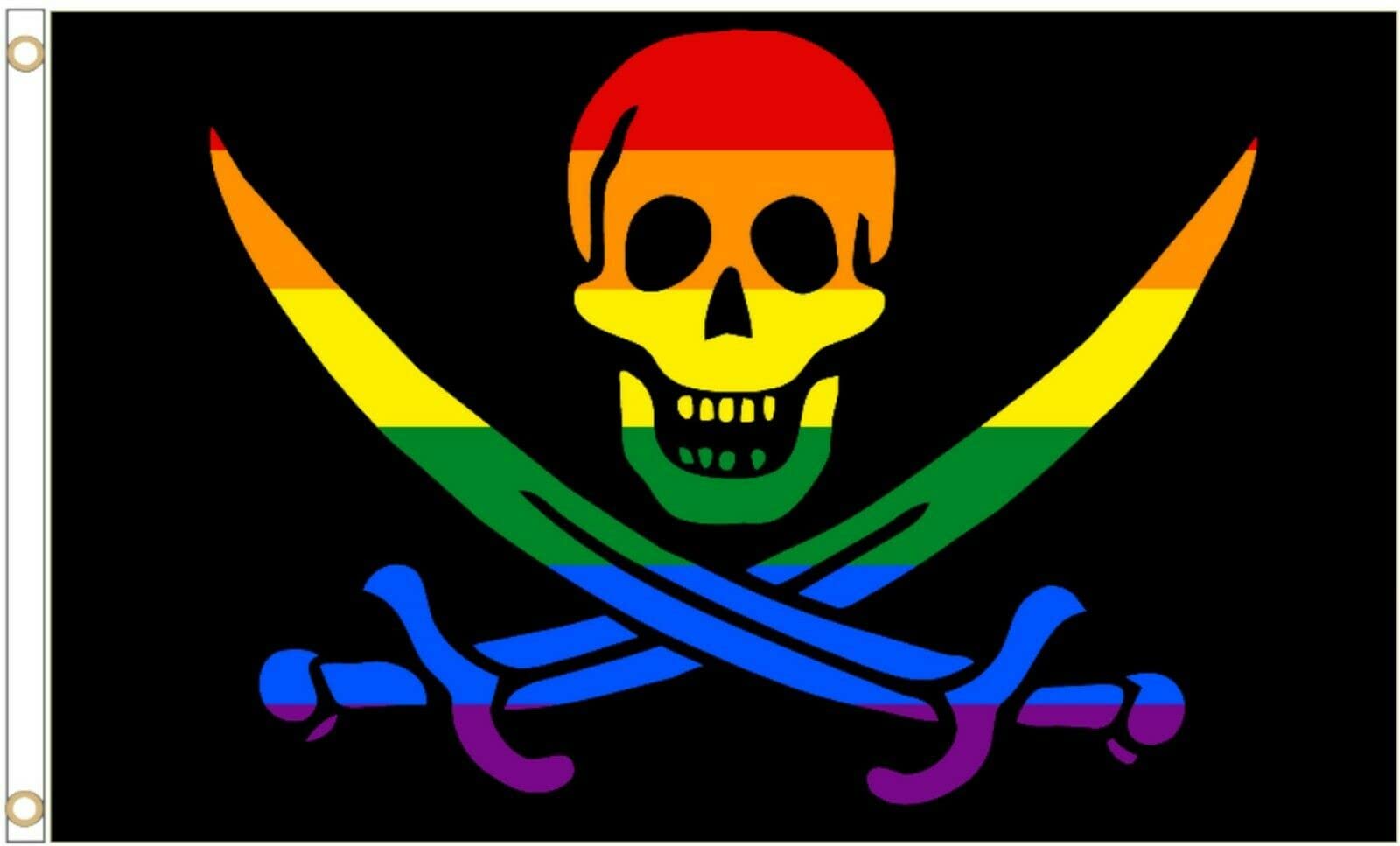 Rainbow pirate lgbtq gay pride flag x cm x cm