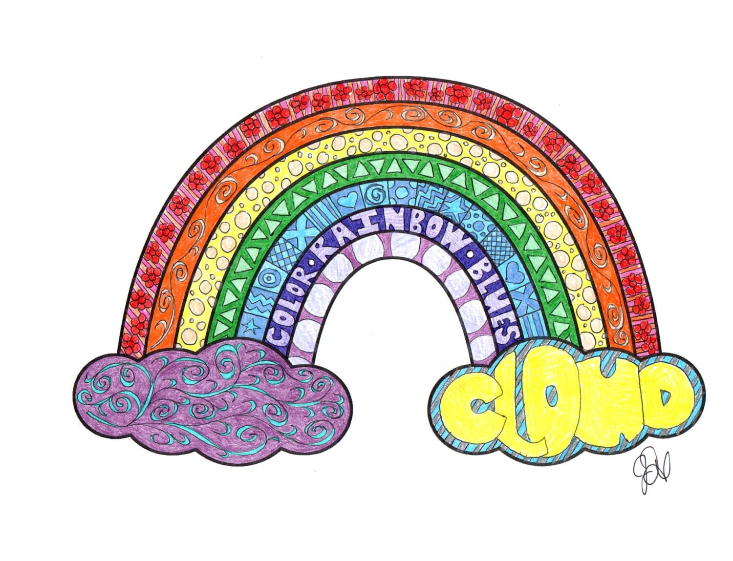 Rainbow coloring page