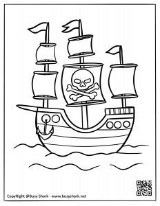 Pirate ship coloring page