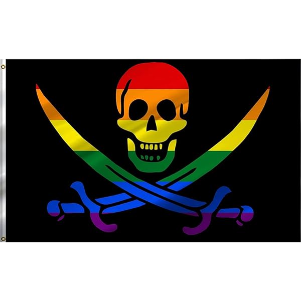 Rainbow pirate lgbtq gay pride flag x cm x cm