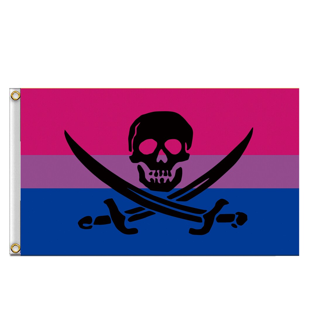 Bisexual flag jack rackham rainbow skull pirate flag of jack rackham gay lqbtq ally pride flag banner any size tapestry wall decoration