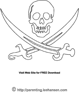 Halloween coloring page jolly roger pirate flag