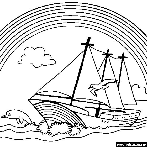Rainbow coloring page rainbow and sailboat coloring pages cute coloring pages online coloring pages