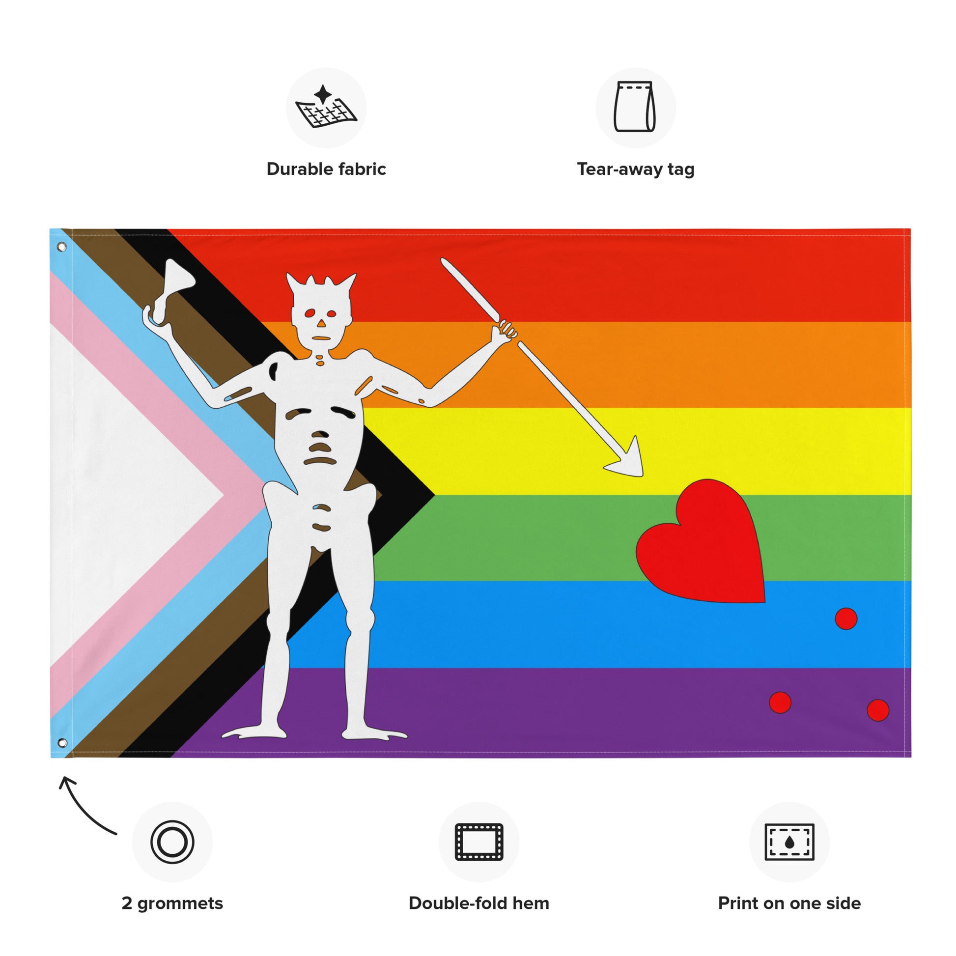 Progress pride blackbeard pirate flag â gay nerd goods