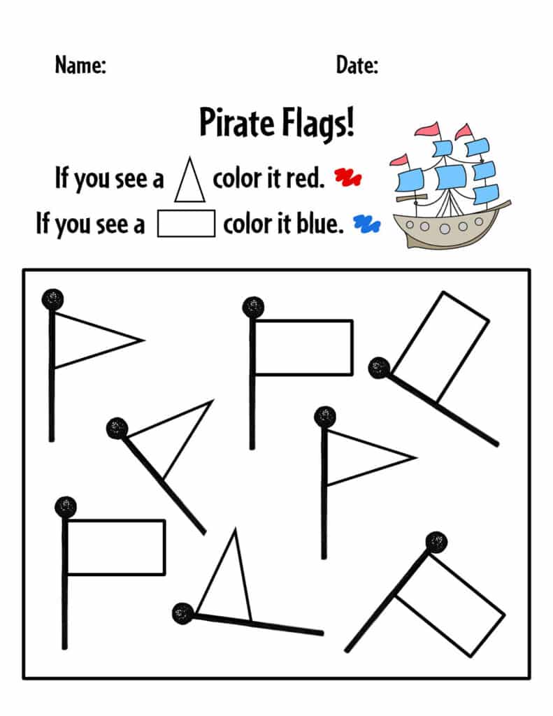 Free pirate worksheets for preschool â the hollydog blog