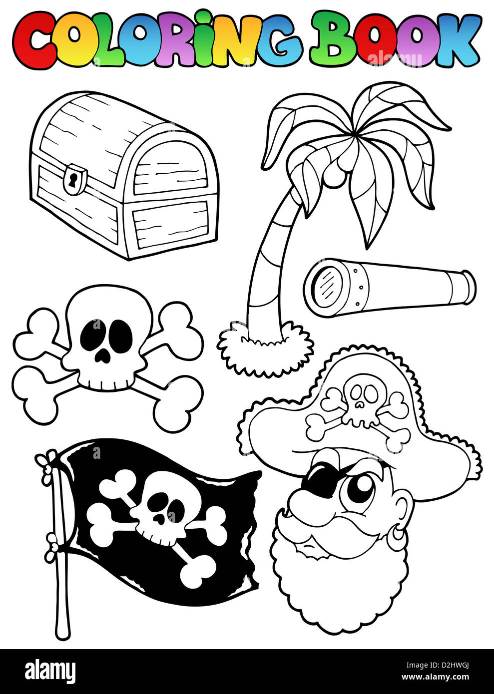 Pirate treasure coloring book hi