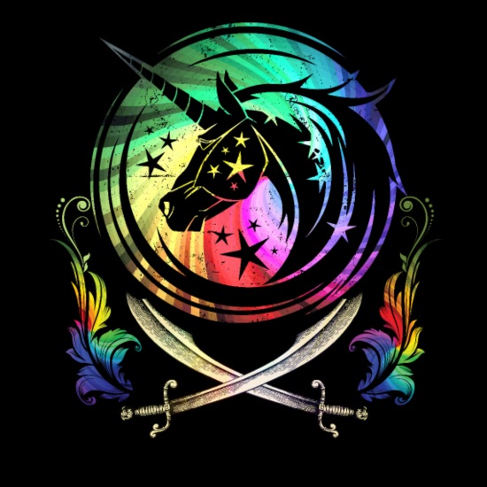 Rainbow pirate unicorn