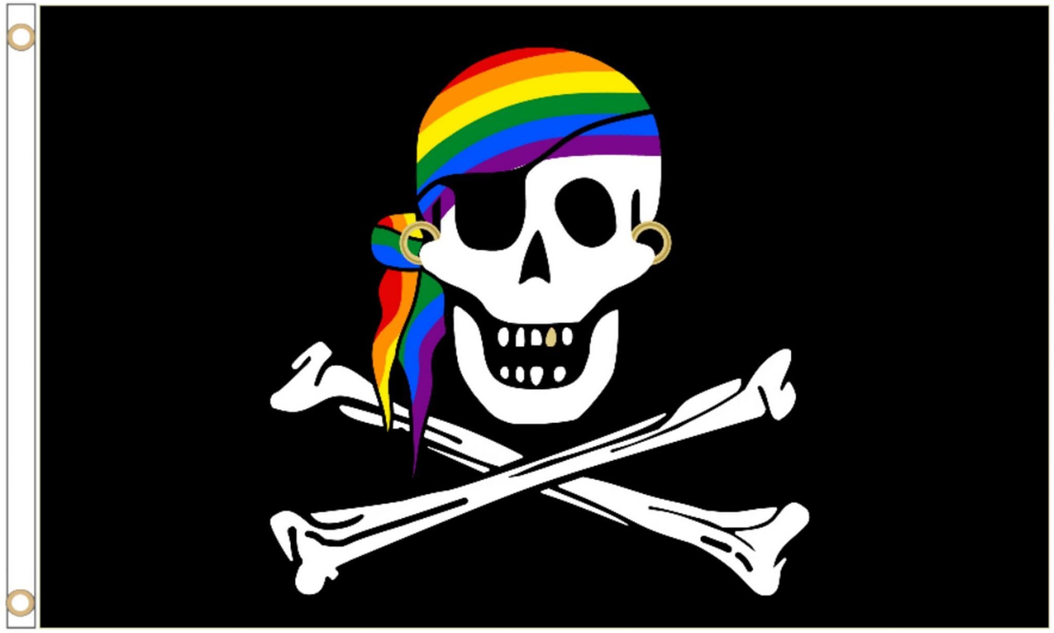 Rainbow bandana pirate lgbtq gay pride polyester flag