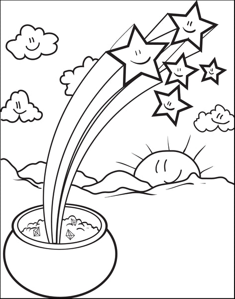 Printable pot of gold coloring page for kids â