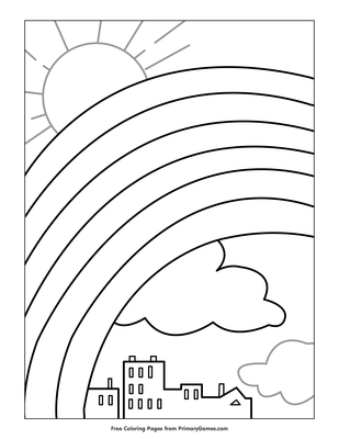 Rainbow coloring page â free printable pdf from