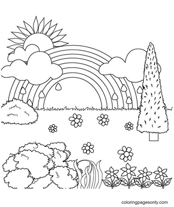 Rainbow coloring pages printable for free download