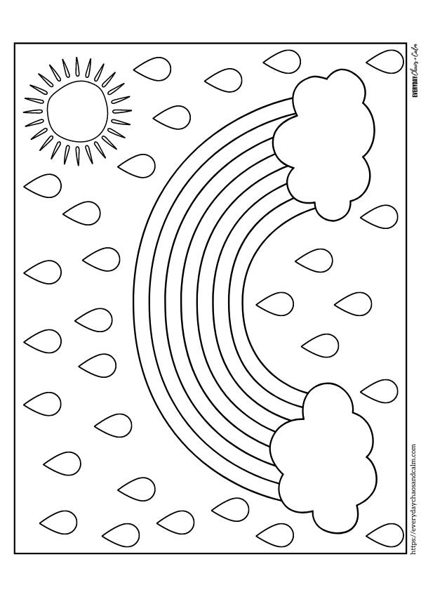 Free printable rainbow coloring pages