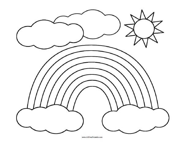 Rainbow coloring page â free printable