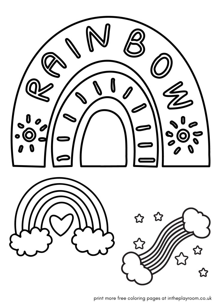 Free rainbow loring pages for kids