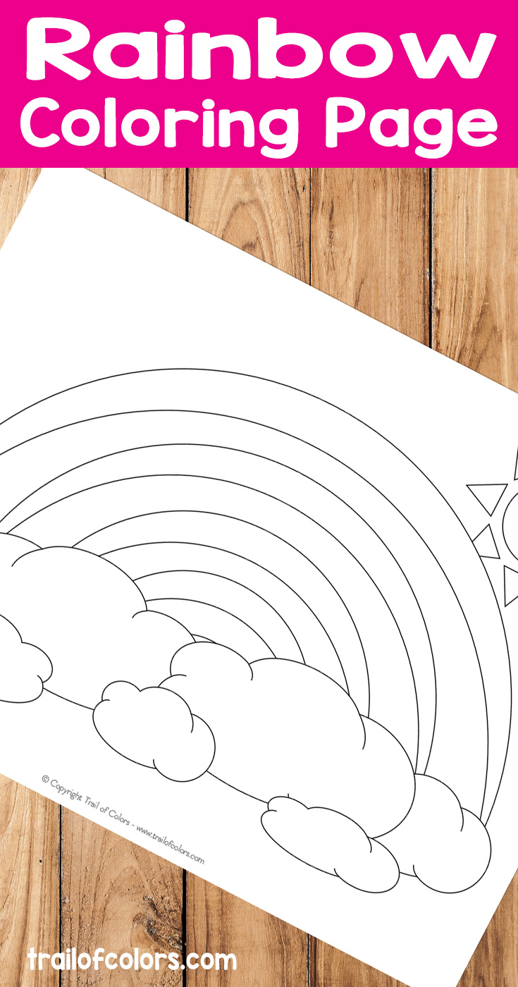 Rainbow coloring page for kids