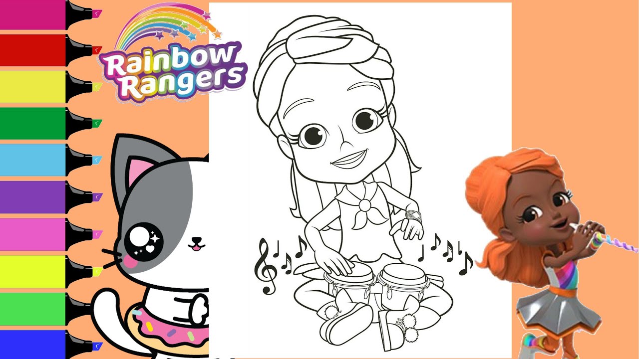 Coloring rainbow rangers andarin orange coloring book page nick jr sprinkled donuts jr