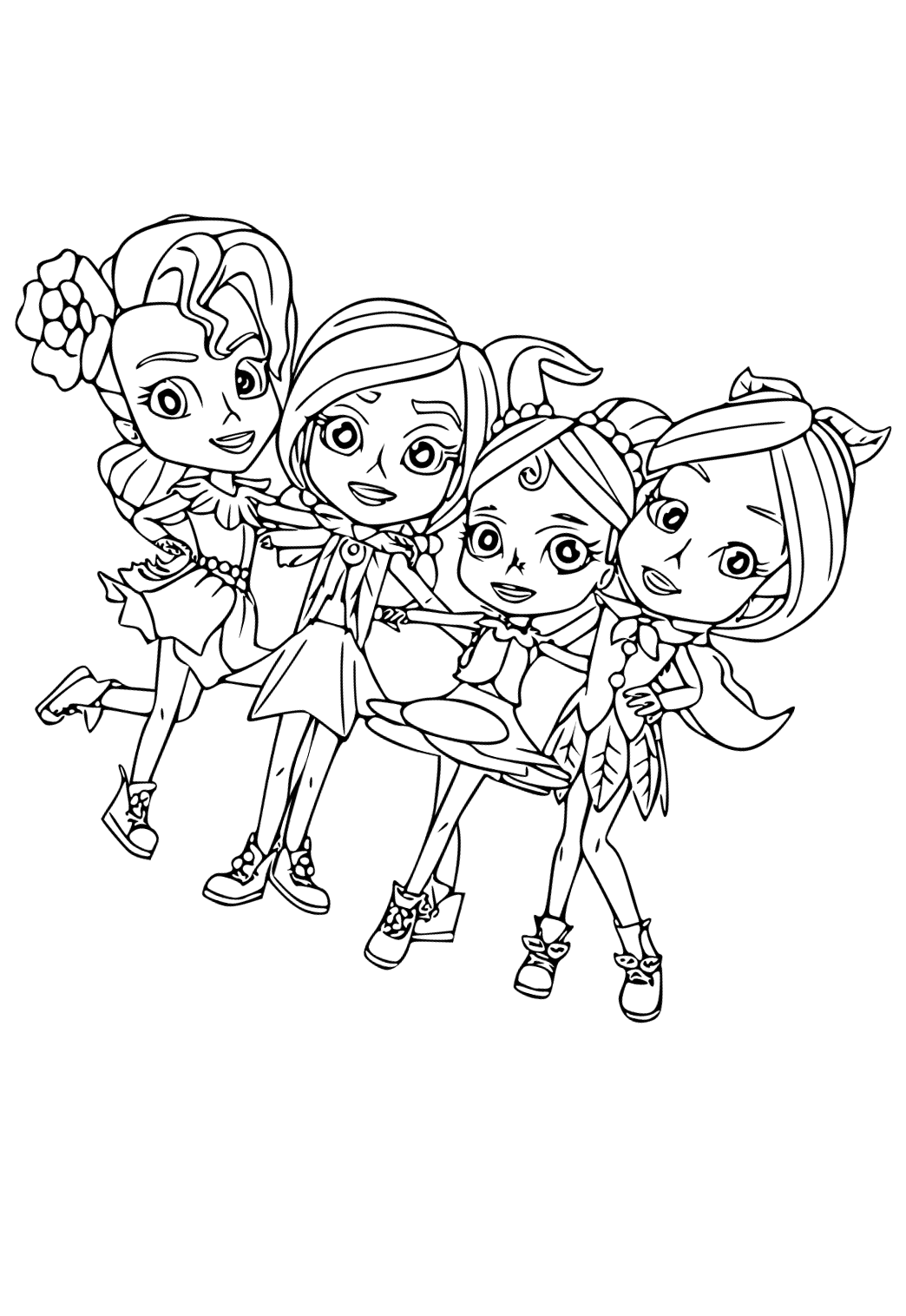 Free printable rainbow rangers girlfriends coloring page for adults and kids