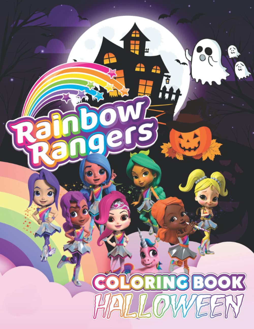 Rainbow rangers halloween coloring book activity book for kids an unique colouring pages for fan of rainbow rangers with high