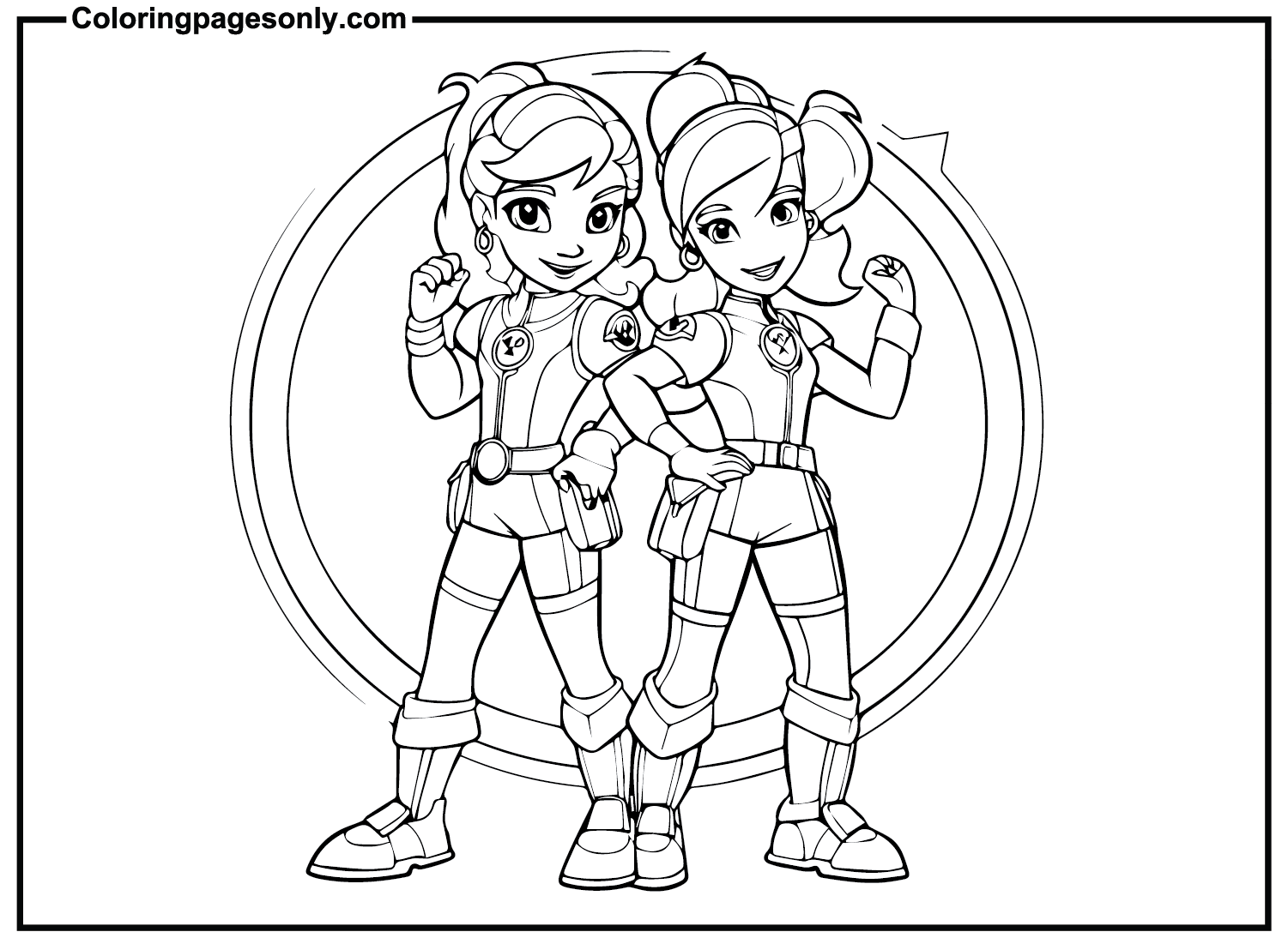 Rainbow rangers free printable coloring page