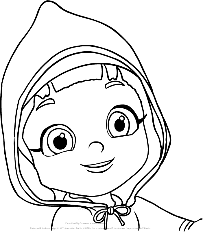 Drawing rainbow ruby coloring page