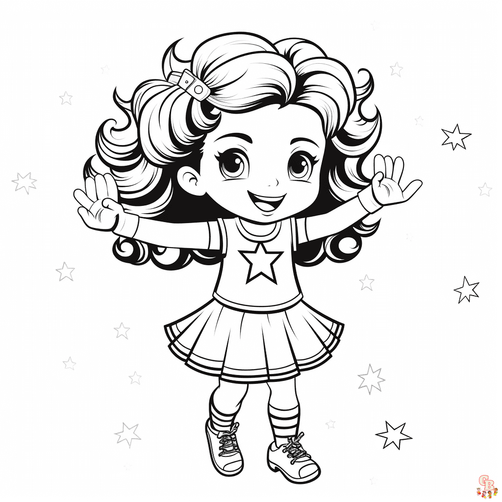 Printable cheerleader coloring pages free for kids and adults