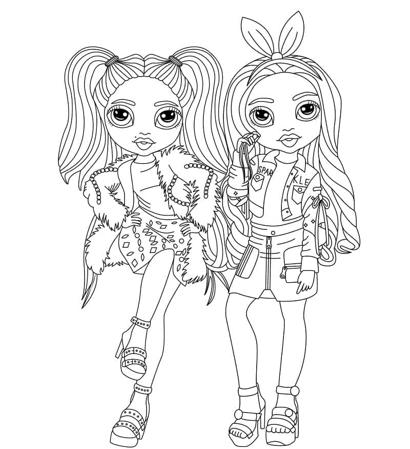 Rainbow high coloring pages