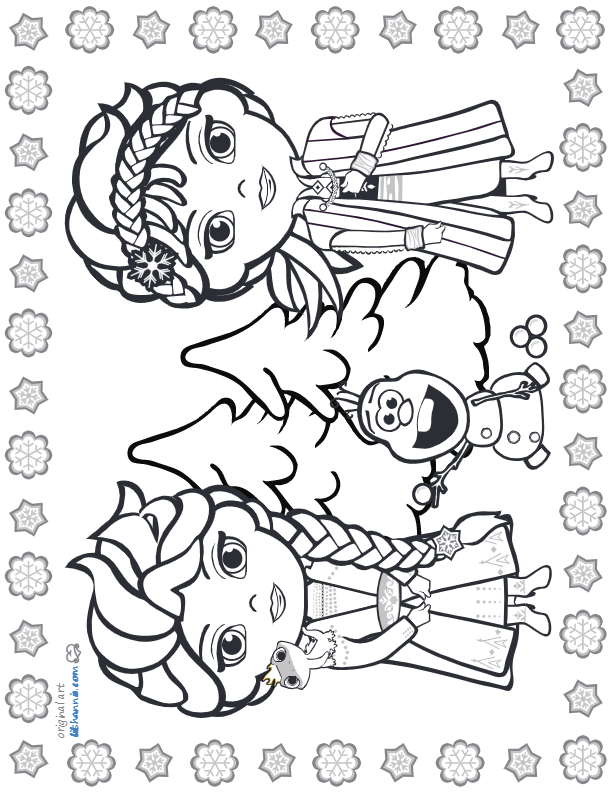 Lil frozen coloring page