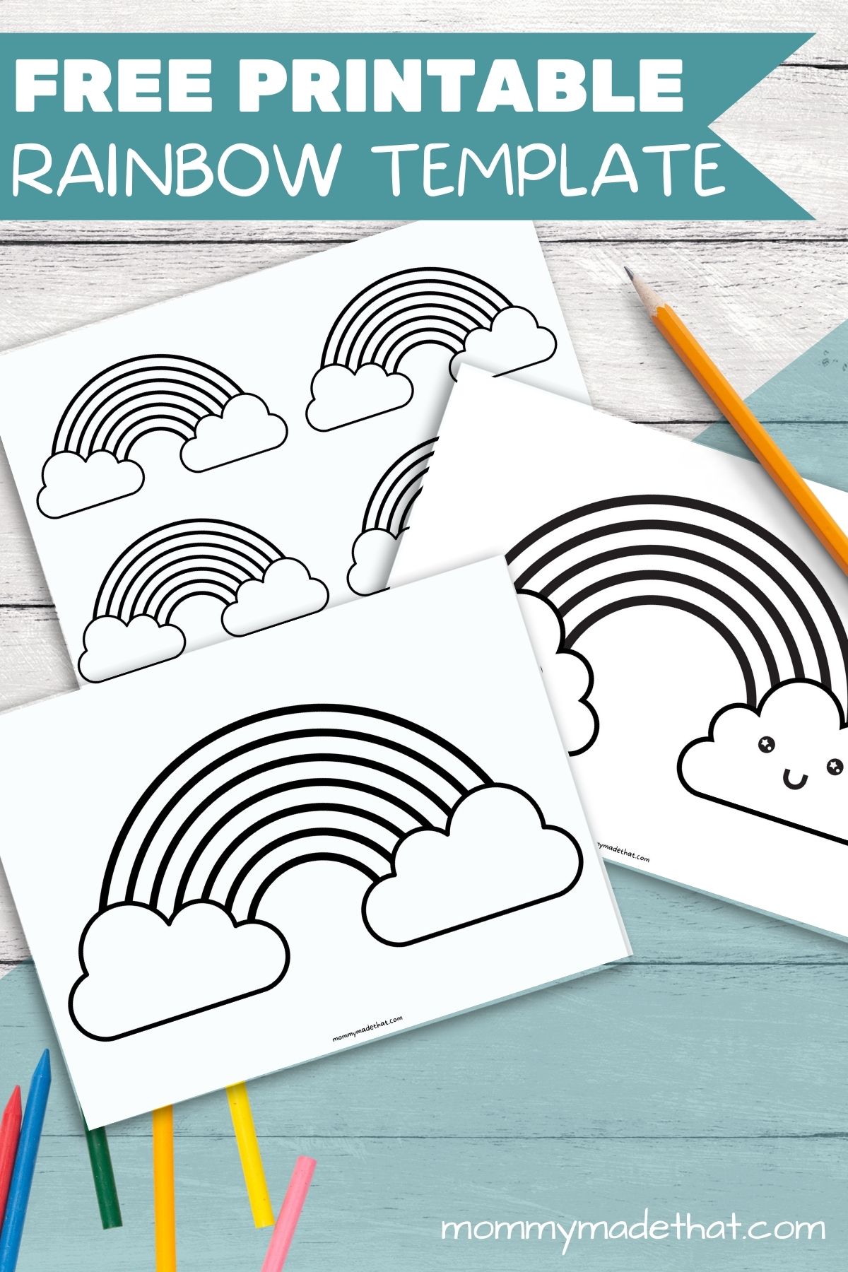 Free rainbow template printables lots of designs