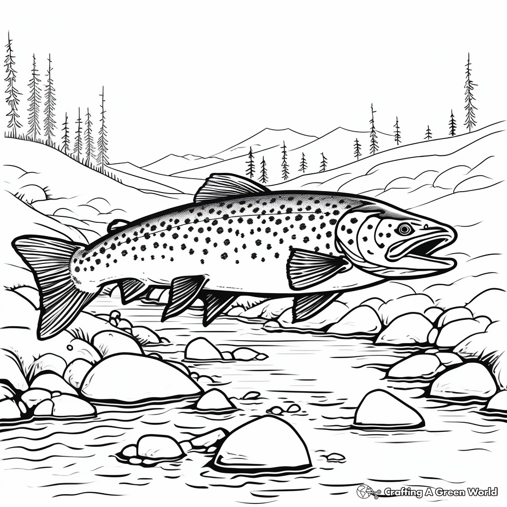 Brook trout coloring pages