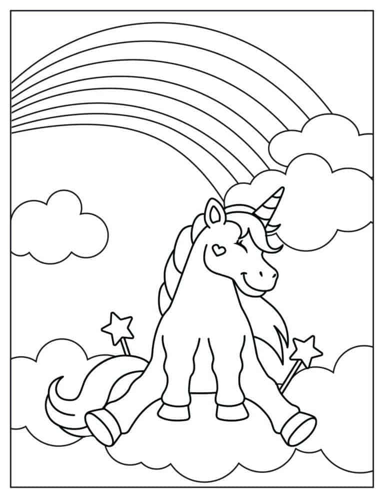 Grab your free unicorn and rainbow coloring pages pages