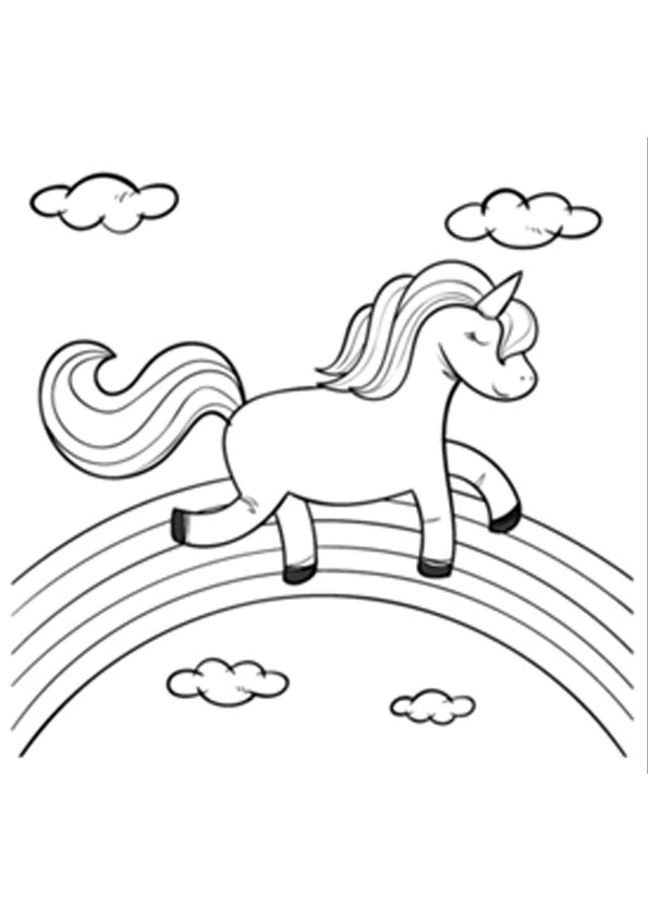 Coloring pages rainbow with a unicorn coloring page