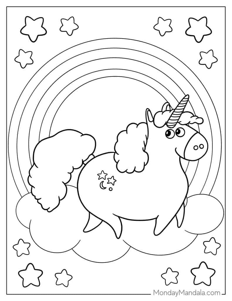 Unicorn coloring pages free pdf printables