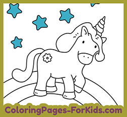 Unicorn coloring pages rainbow