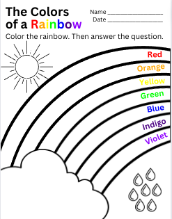 Fun rainbow coloring preschool kindergarten worksheets